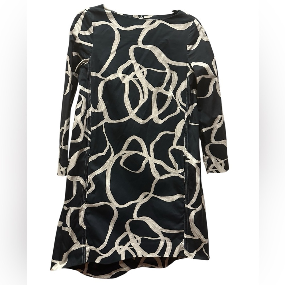 COS Black and White Abstract Long Sleeve Dress